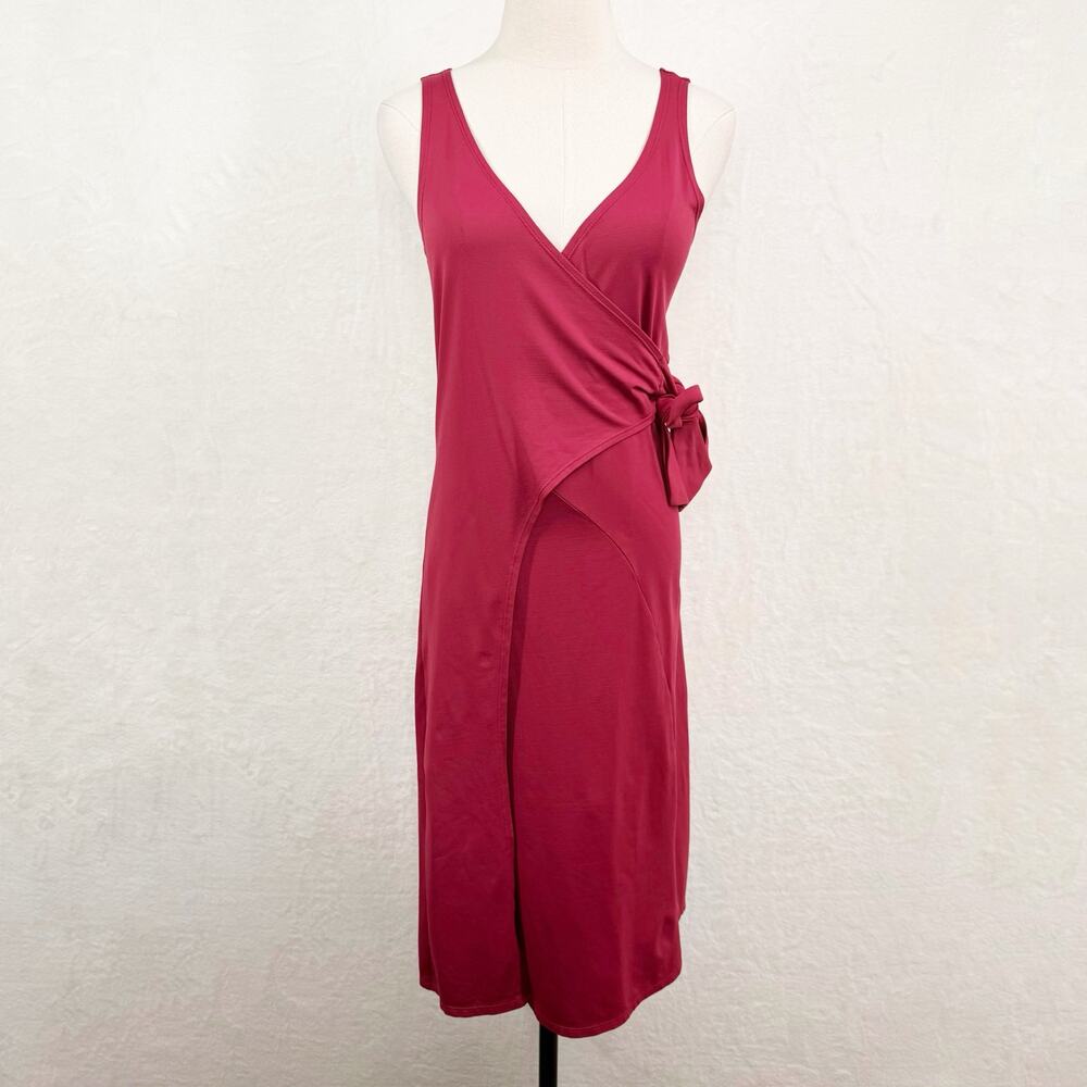 Patagonia Wrap It Up Travel Dress Red Midi Stretchy Travel Casual Size M
